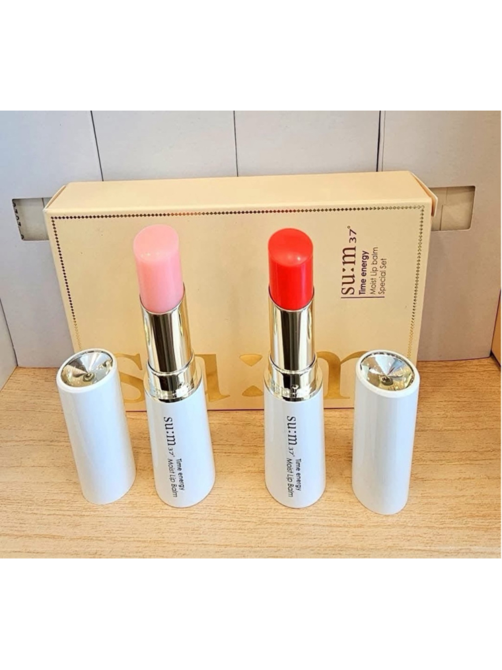 SU:M37 Time Energy Moist Lip Balm Special Set 6g x 2Pcs Anti Aging Moisturizing